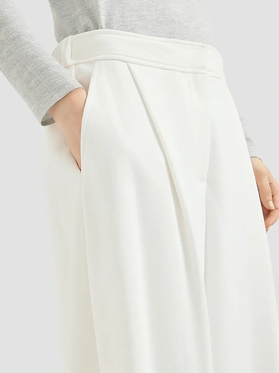 Brunello Cucinelli Women's Cotton Smooth French Terry Pleated Track Trousers | Thumbnail 4 Brunello Cucinelli Women's Cotton Smooth French Terry Pleated Track Trousers | Thumbnail 4