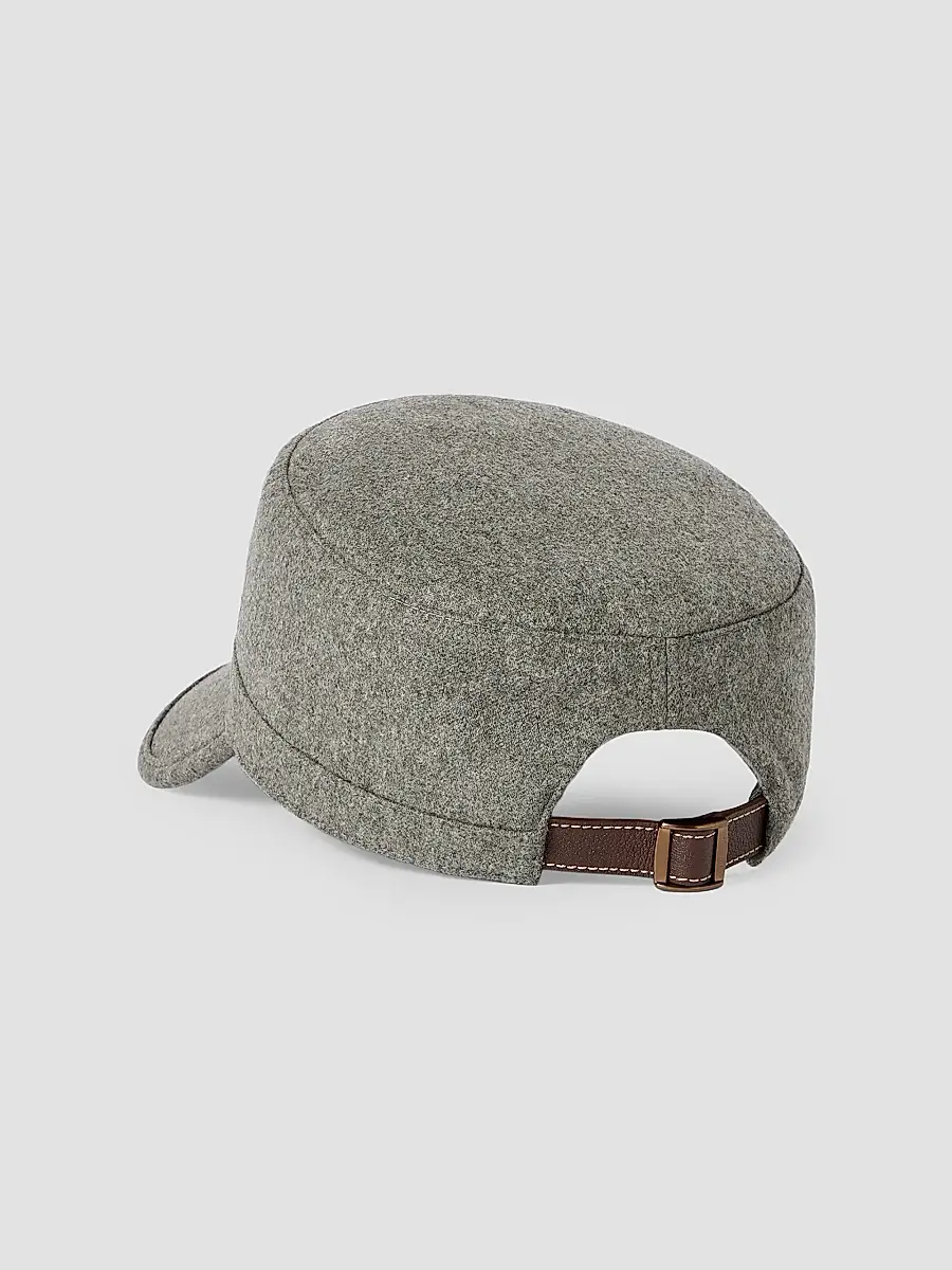 Brunello Cucinelli Men's Virgin Wool Flannel Field Cap | Thumbnail 2 Brunello Cucinelli Men's Virgin Wool Flannel Field Cap | Thumbnail 2