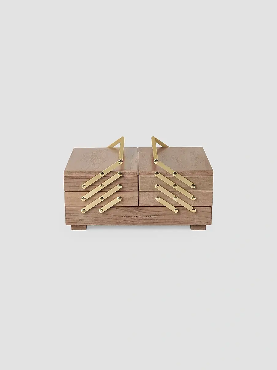 Brunello Cucinelli Walnut Wood, Krion and Brass Mahjong Set | Thumbnail 2