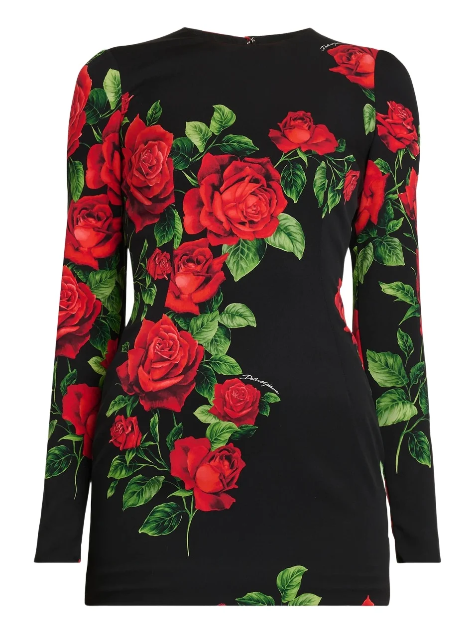 Women's Floral Stretch-Silk Crewneck Minidress Women's Floral Stretch-Silk Crewneck Minidress