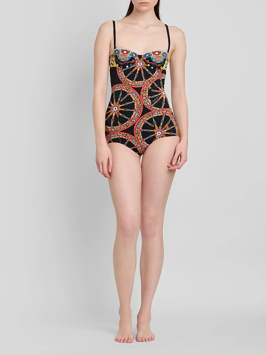 Dolce & Gabbana Women's St. Carretto Retro One-Piece Swimsuit | Thumbnail 2 Dolce & Gabbana Women's St. Carretto Retro One-Piece Swimsuit | Thumbnail 2