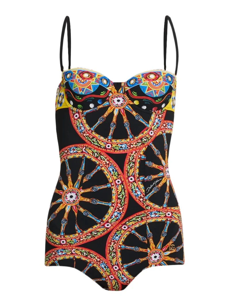 Dolce & Gabbana Women's St. Carretto Retro One-Piece Swimsuit
