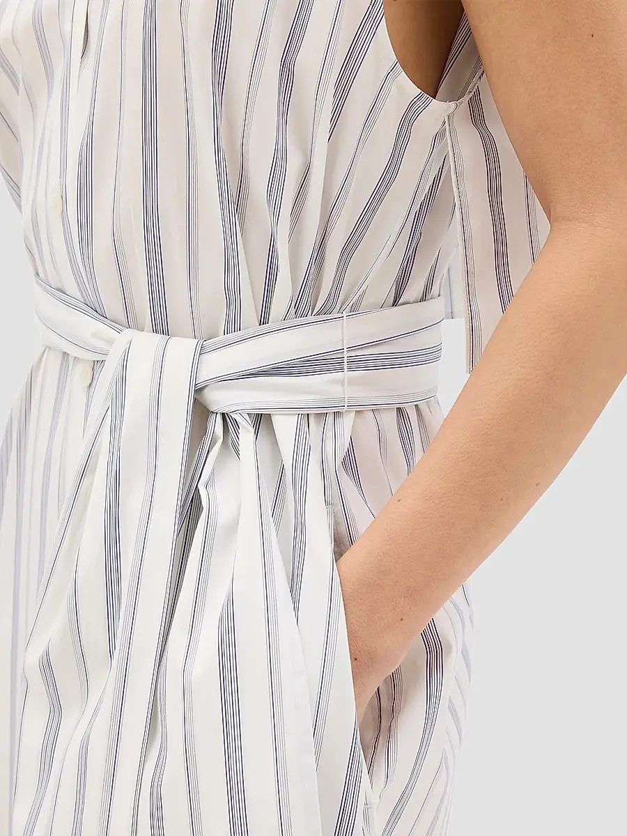 Another Tomorrow Women's Sleeveless Pleat Back Tie Dress | Thumbnail 5 Another Tomorrow Women's Sleeveless Pleat Back Tie Dress | Thumbnail 5