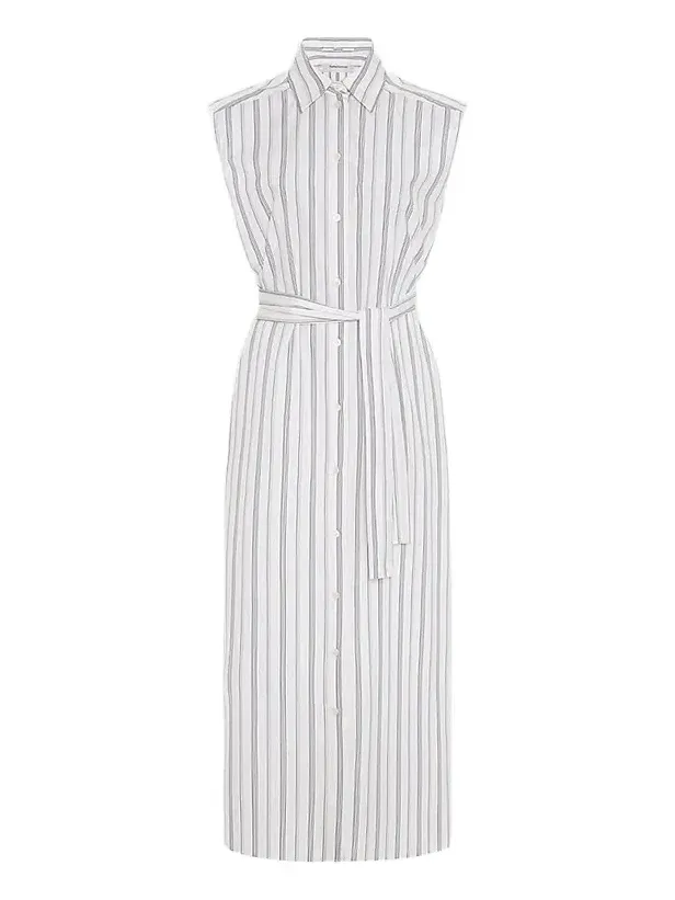 Women's Sleeveless Pleat Back Tie Dress