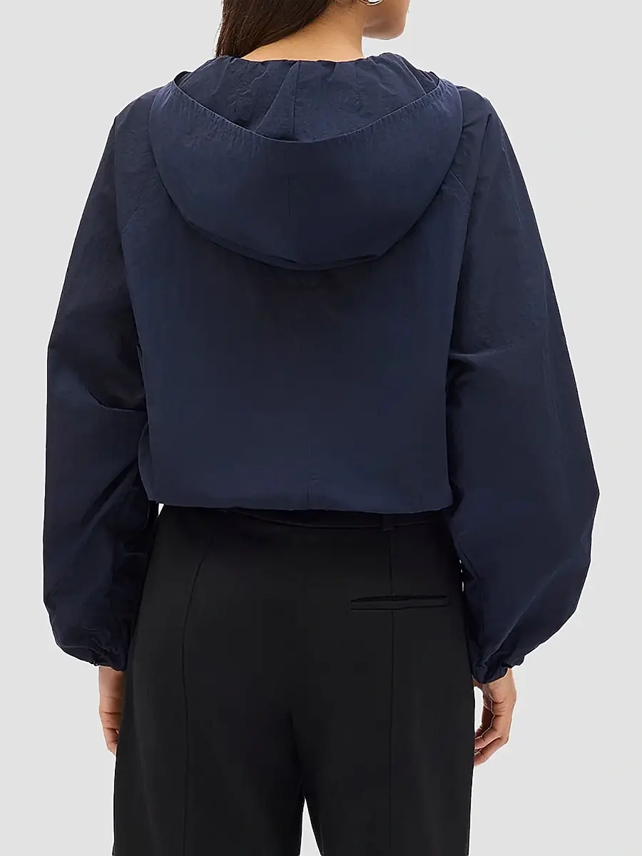 Another Tomorrow Women's Nylon Short Blouson Jacket | Thumbnail 4 Another Tomorrow Women's Nylon Short Blouson Jacket | Thumbnail 4