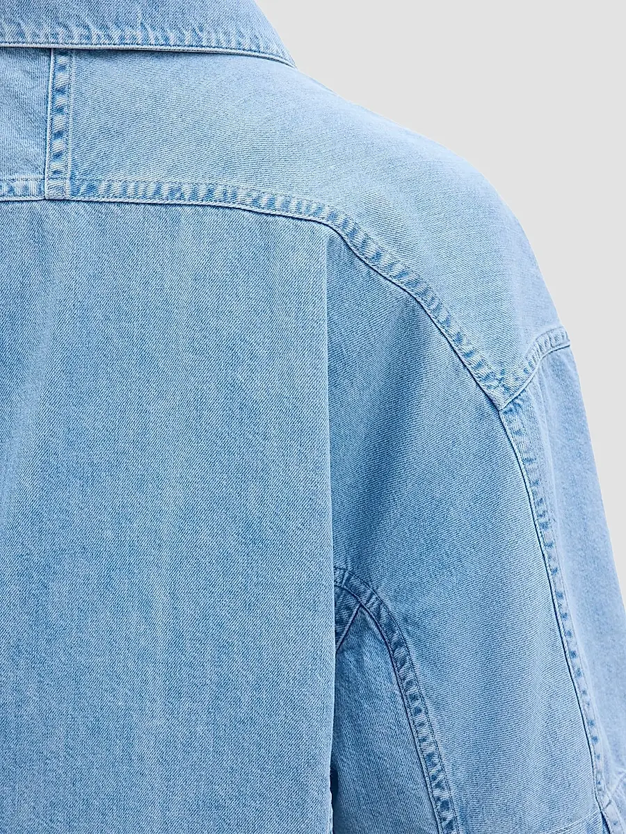 Another Tomorrow Women's Chambray Short Sleeve Shirt | Thumbnail 5 Another Tomorrow Women's Chambray Short Sleeve Shirt | Thumbnail 5