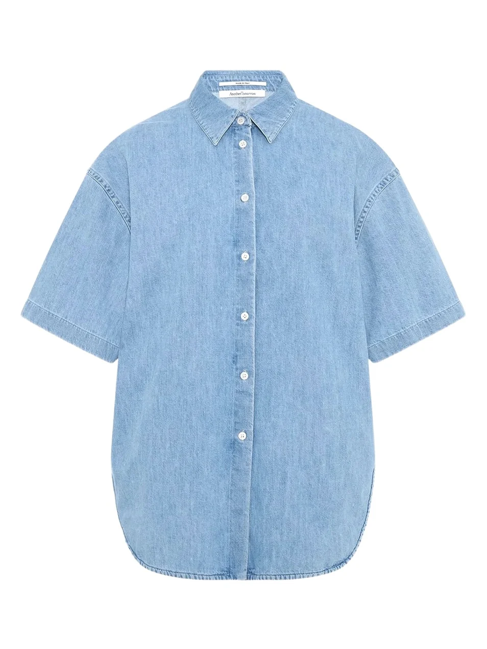 Another Tomorrow Women's Chambray Short Sleeve Shirt