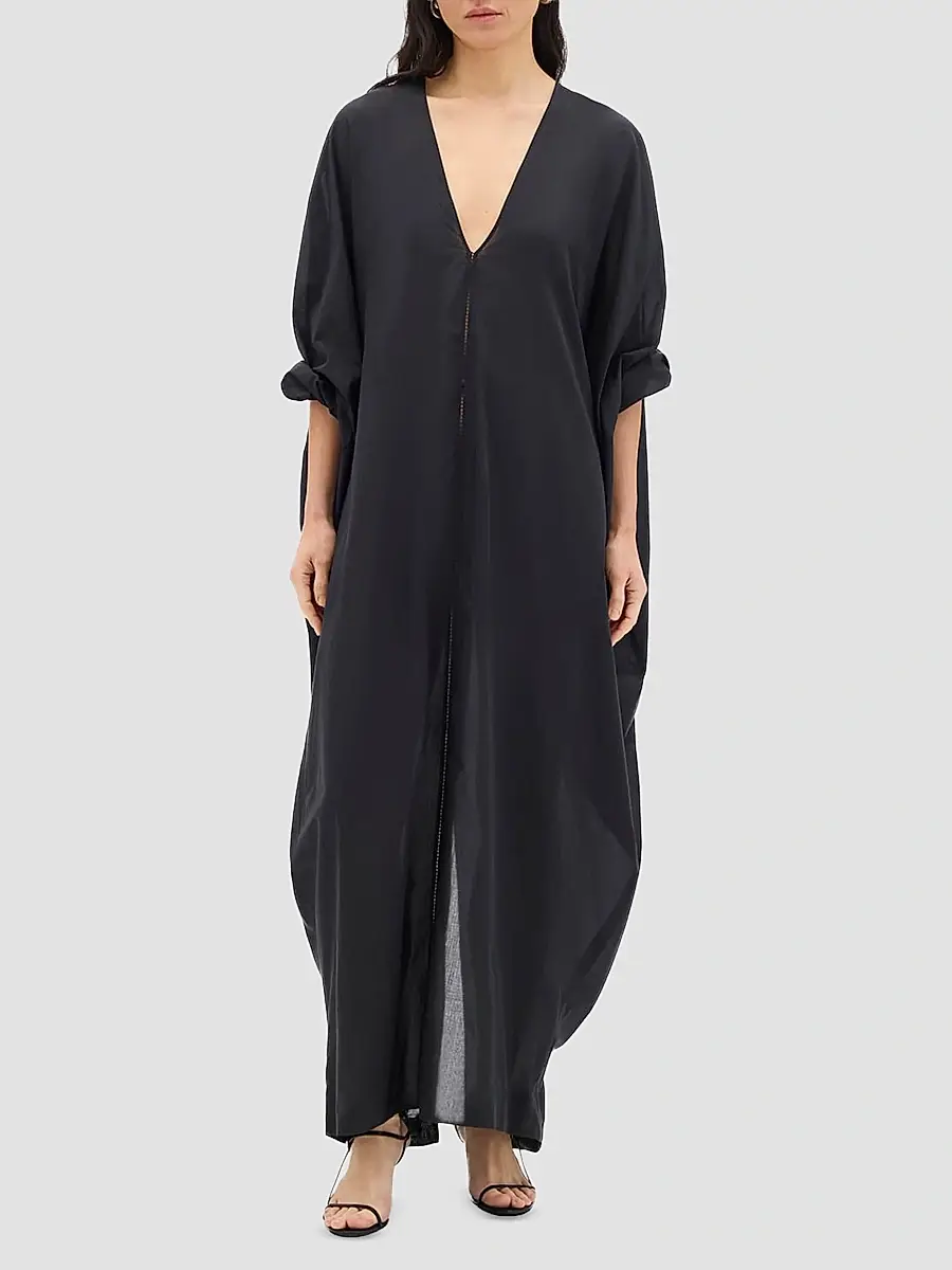 Another Tomorrow Women's Voile Caftan | Thumbnail 2 Another Tomorrow Women's Voile Caftan | Thumbnail 2