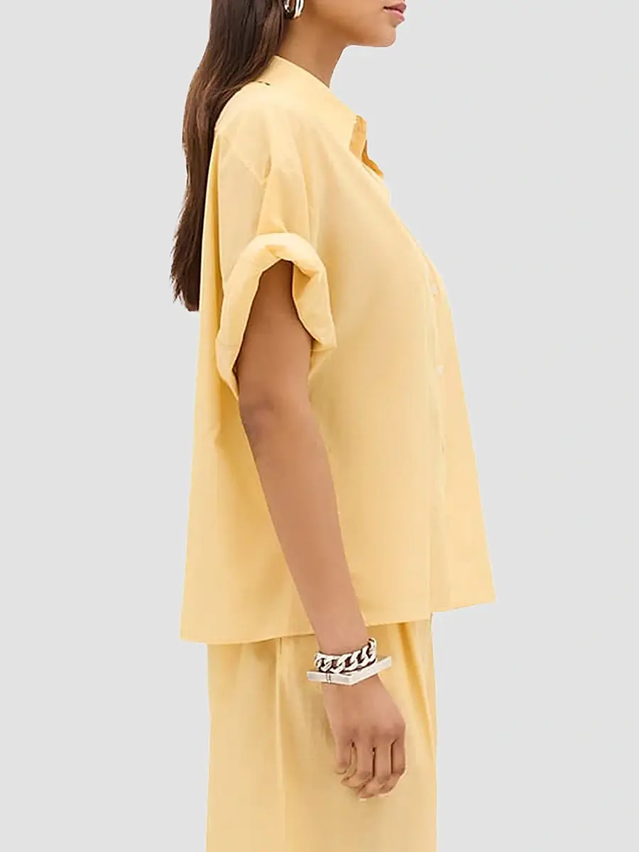 Another Tomorrow Women's Voile Short Sleeve Shirt | Thumbnail 3 Another Tomorrow Women's Voile Short Sleeve Shirt | Thumbnail 3
