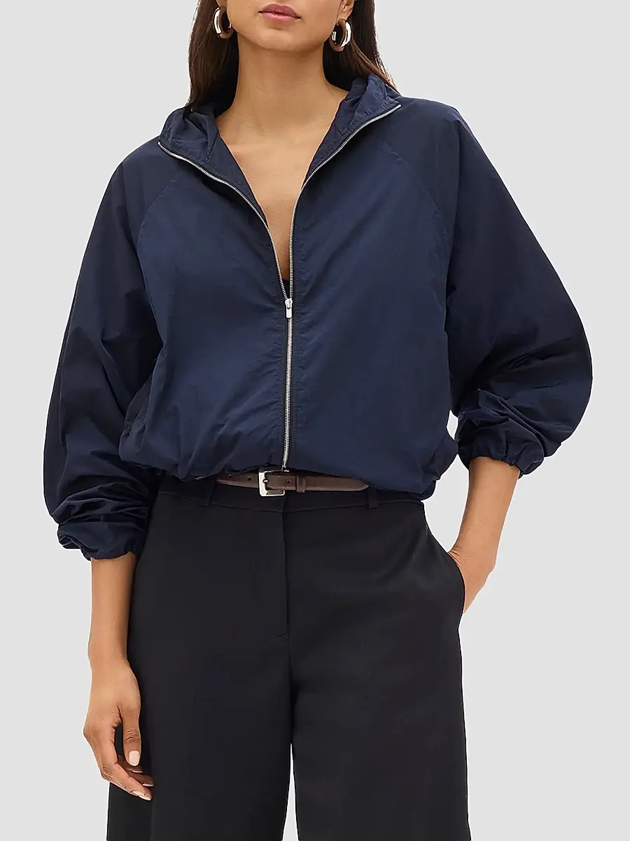 Another Tomorrow Women's Nylon Short Blouson Jacket | Thumbnail 2 Another Tomorrow Women's Nylon Short Blouson Jacket | Thumbnail 2