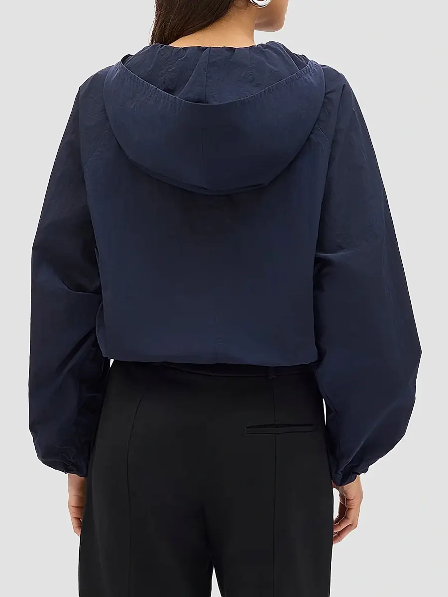 Another Tomorrow Women's Nylon Short Blouson Jacket | Thumbnail 4 Another Tomorrow Women's Nylon Short Blouson Jacket | Thumbnail 4