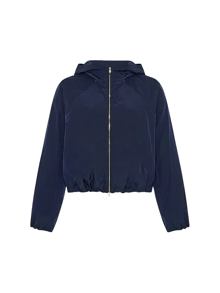 Another Tomorrow Women's Nylon Short Blouson Jacket - Navy - Size Medium | Image 1 Another Tomorrow Women's Nylon Short Blouson Jacket - Navy - Size Medium | Image 1
