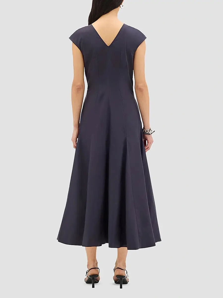 Another Tomorrow Women's V-Neck Day Dress | Thumbnail 4 Another Tomorrow Women's V-Neck Day Dress | Thumbnail 4