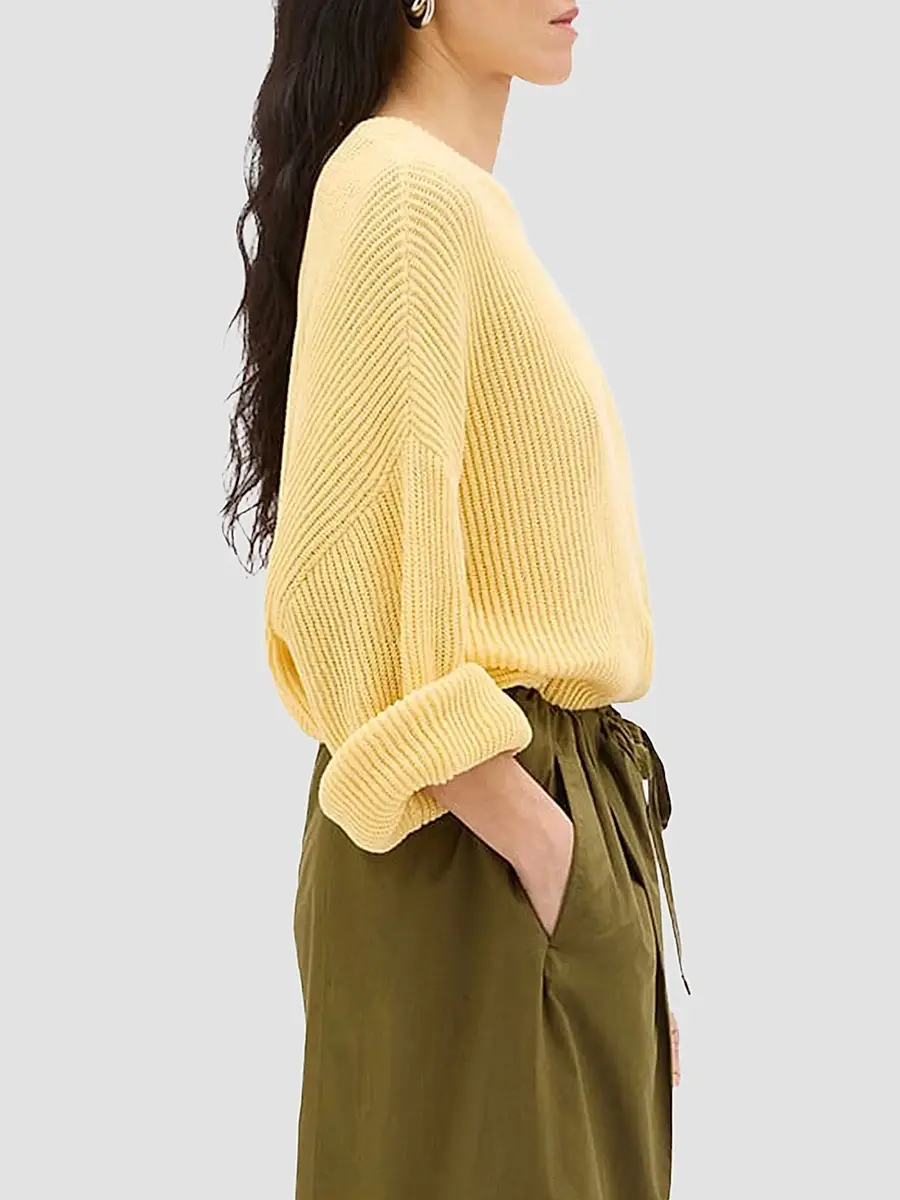 Another Tomorrow Women's Draped Crew Knit | Thumbnail 3