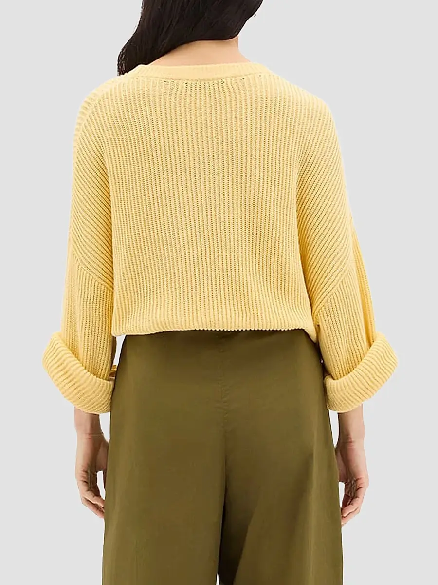 Another Tomorrow Women's Draped Crew Knit | Thumbnail 4