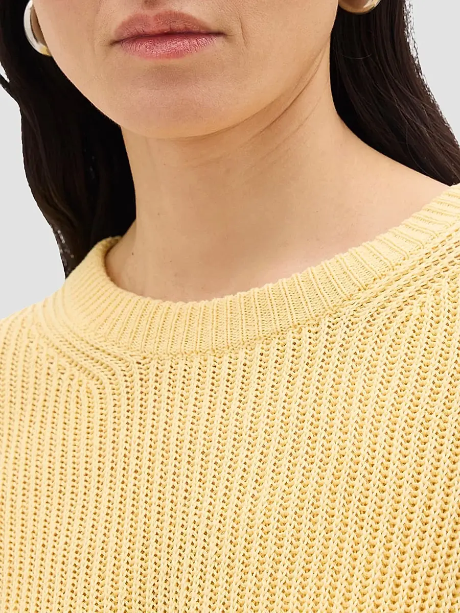 Another Tomorrow Women's Draped Crew Knit | Thumbnail 5