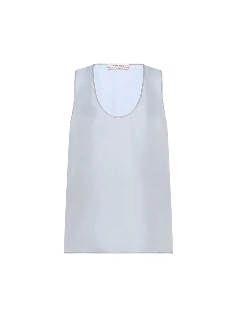 Another Tomorrow Women's Silk Tank - Sky | Image 1 Another Tomorrow Women's Silk Tank - Sky | Image 1