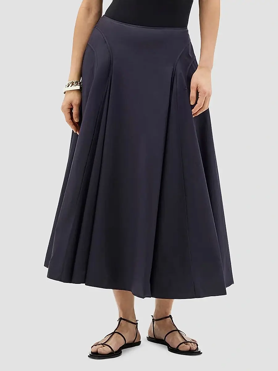 Another Tomorrow Women's Seamed Full Maxi Skirt | Thumbnail 2 Another Tomorrow Women's Seamed Full Maxi Skirt | Thumbnail 2