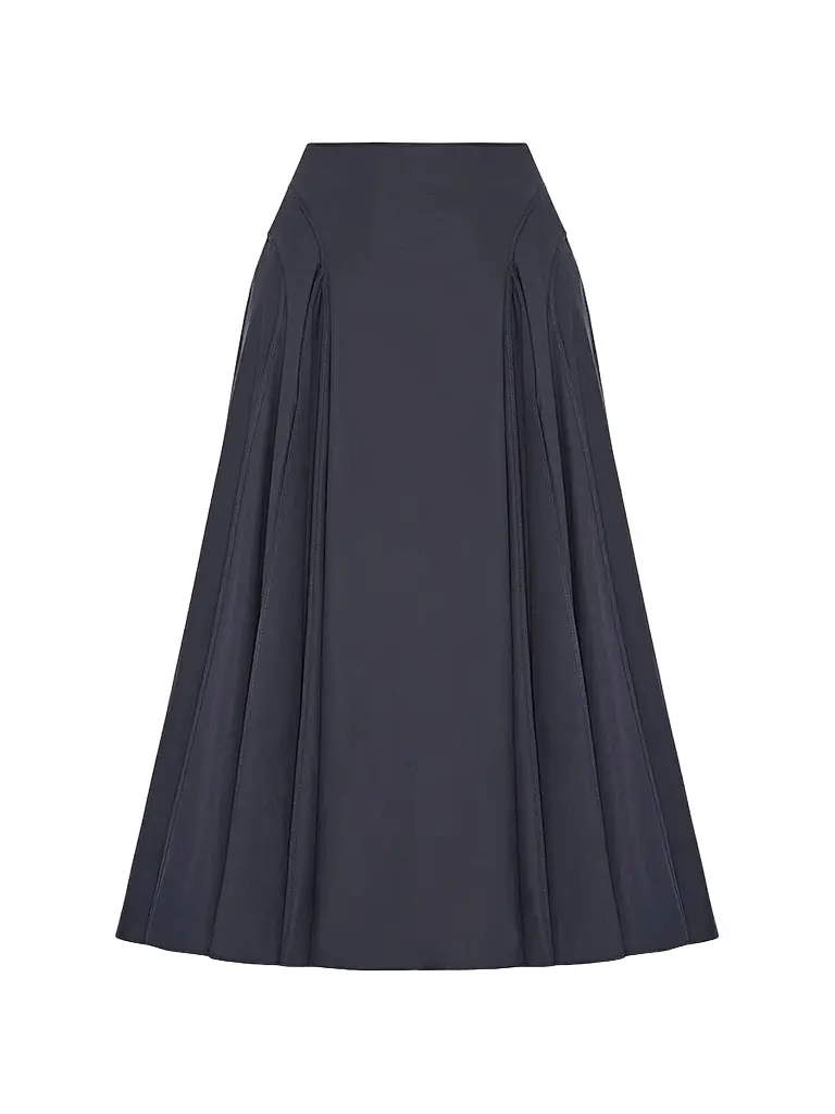 Another Tomorrow Women's Seamed Full Skirt - Midnight - Size XL | Image 1 Another Tomorrow Women's Seamed Full Skirt - Midnight - Size XL | Image 1
