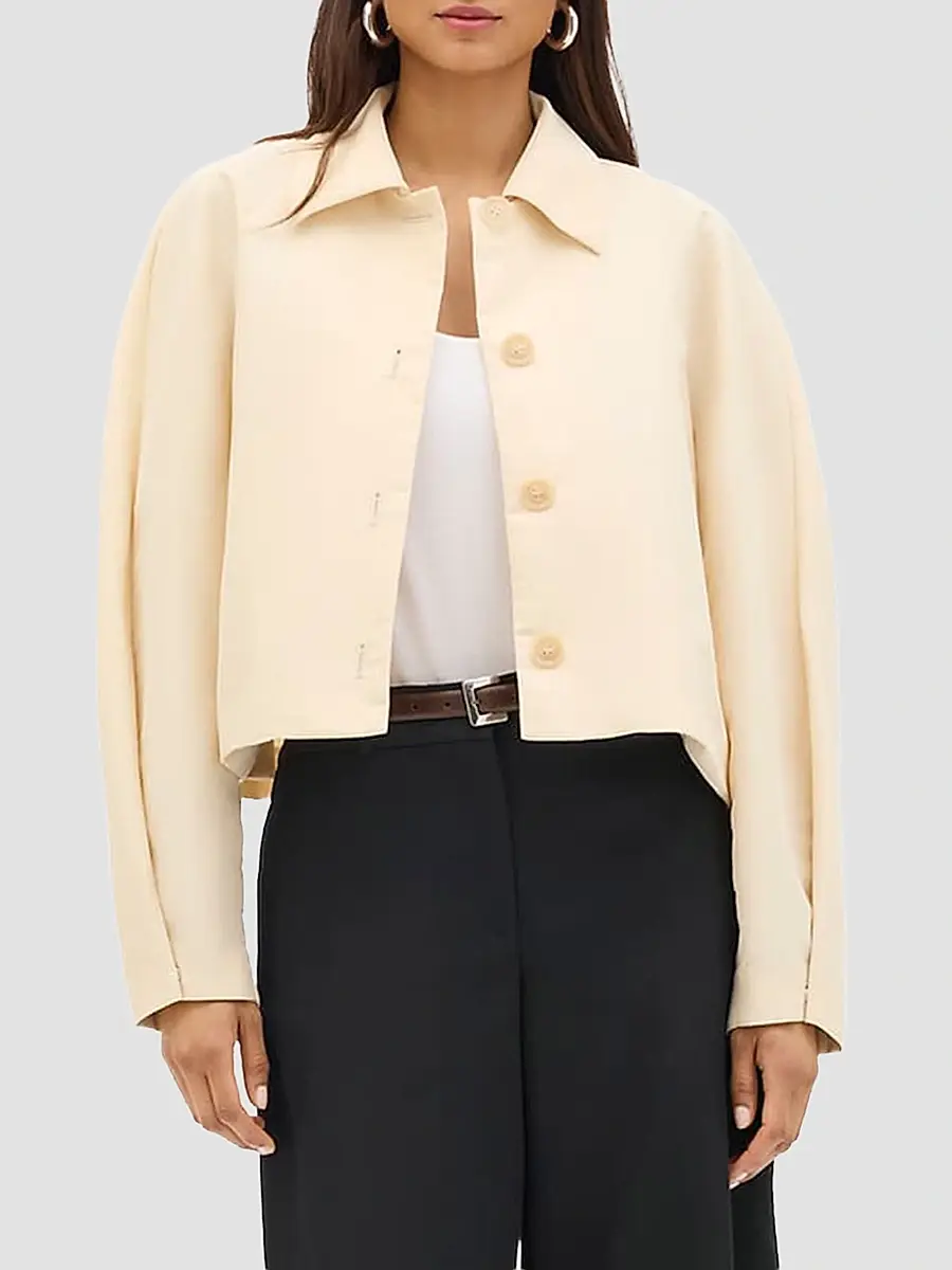 Another Tomorrow Women's Short Balmacaan Jacket | Thumbnail 2 Another Tomorrow Women's Short Balmacaan Jacket | Thumbnail 2