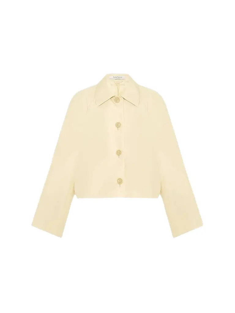 Another Tomorrow Women's Short Balmacaan Jacket - Sand | Image 1 Another Tomorrow Women's Short Balmacaan Jacket - Sand | Image 1