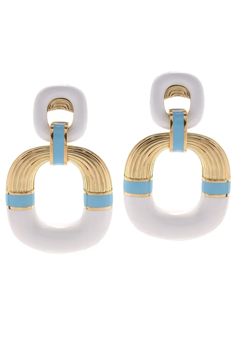 DAVID WEBB Light Blue White Radiator Hoop Earrings | Image 1 DAVID WEBB Light Blue White Radiator Hoop Earrings | Image 1