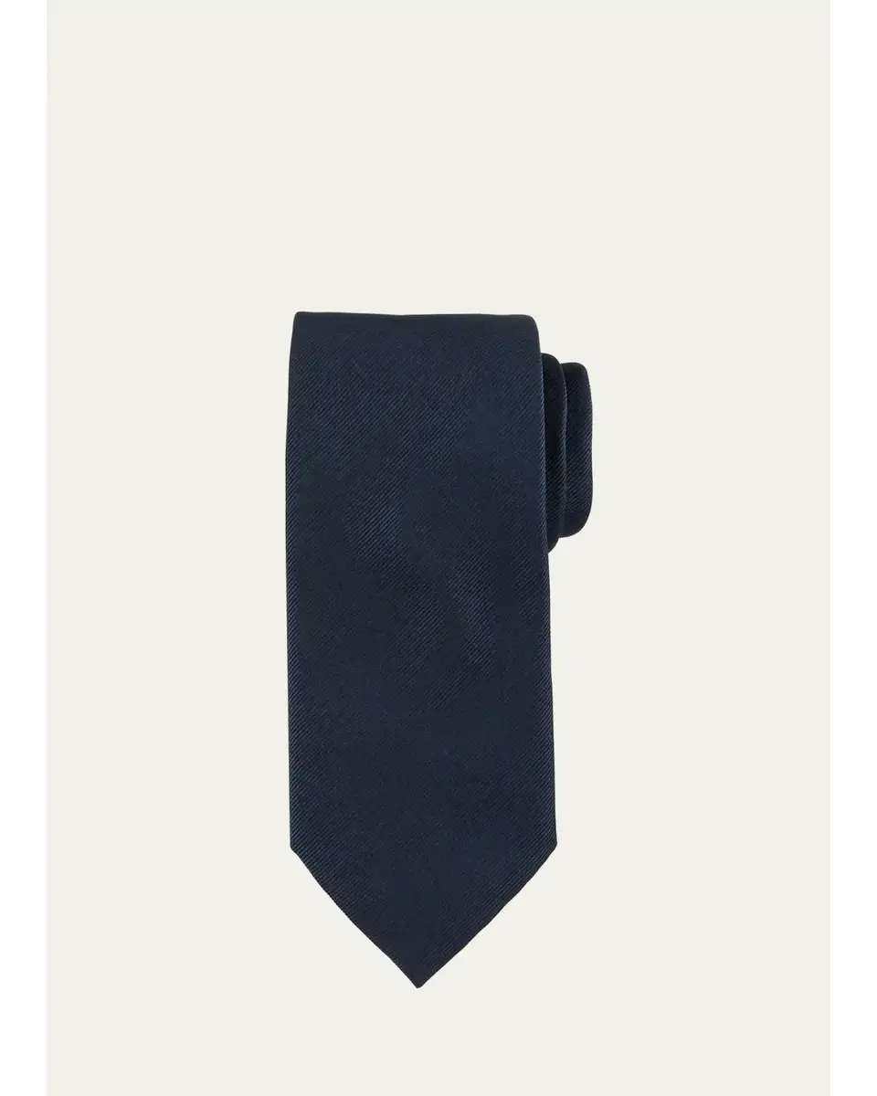 Brioni Solid Textured Silk Tie