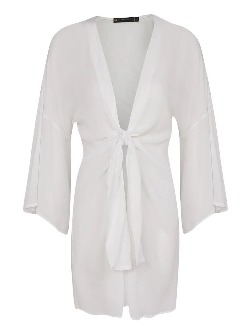 Solid Perola Knot Short Coverup Solid Perola Knot Short Coverup