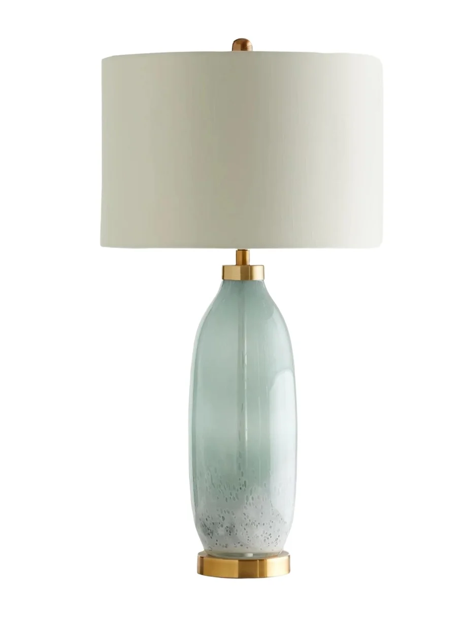 Old World Design Carley Hand-Blown Green Glass Table Lamp