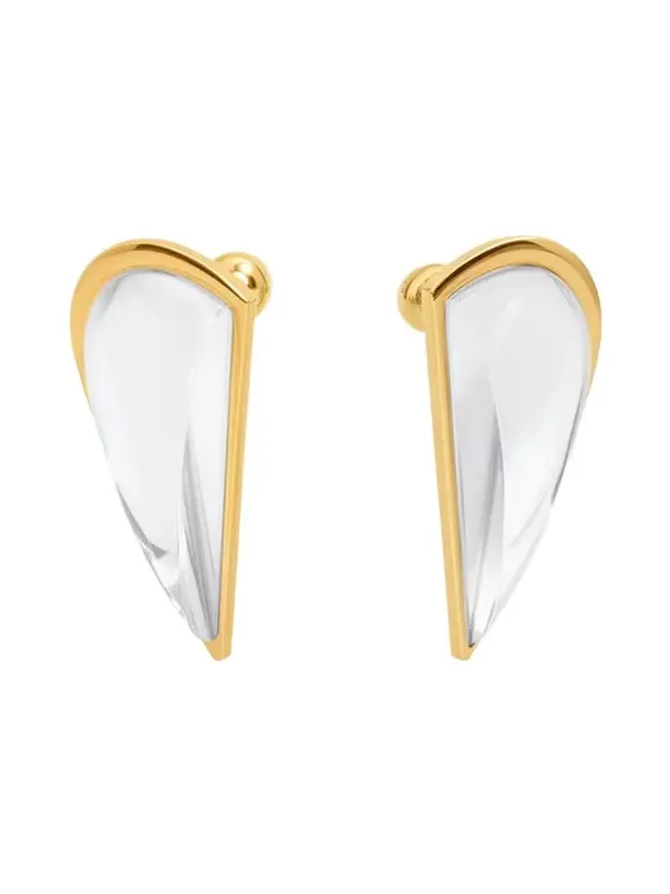 Alaïa Half Heart-Shaped Crystal Earrings