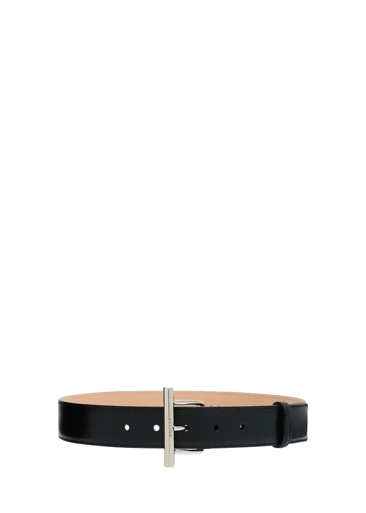 Alexander McQueen T-Bar Skinny Leather Belt | Image 1 Alexander McQueen T-Bar Skinny Leather Belt | Image 1