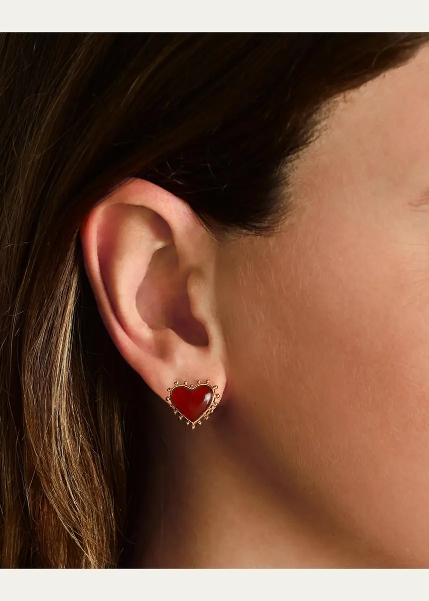 Anabel Aram Jewelry Heart Stone Stud Earrings | Thumbnail 2 Anabel Aram Jewelry Heart Stone Stud Earrings | Thumbnail 2