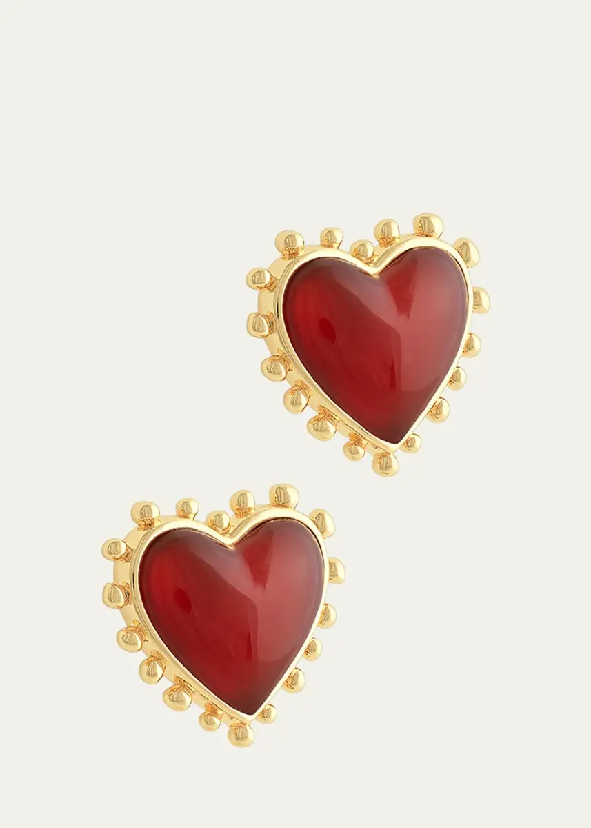 Anabel Aram Jewelry Heart Stone Stud Earrings | Thumbnail 3 Anabel Aram Jewelry Heart Stone Stud Earrings | Thumbnail 3