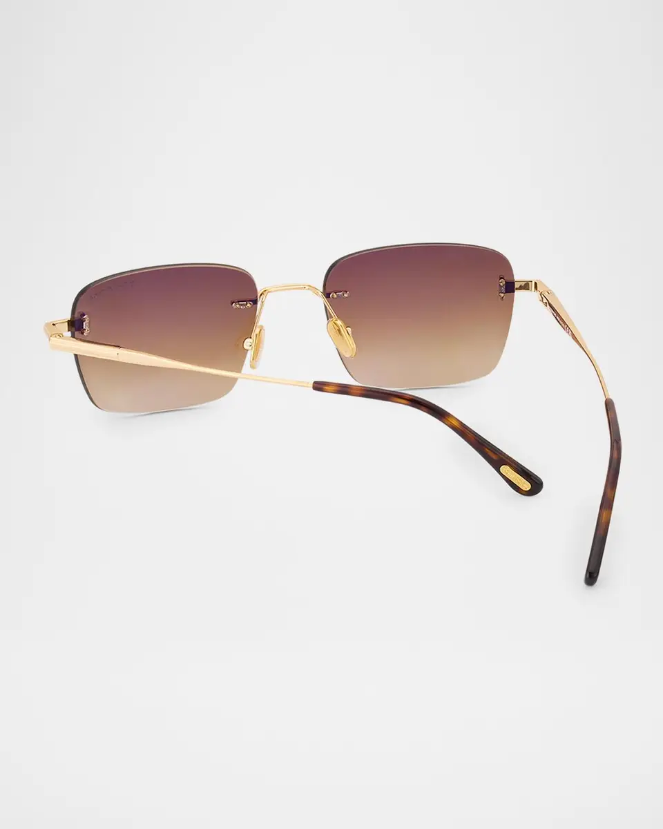 Tom Ford Men's Jake Rimless Rectangular Metal Sunglasses | Thumbnail 2 Tom Ford Men's Jake Rimless Rectangular Metal Sunglasses | Thumbnail 2