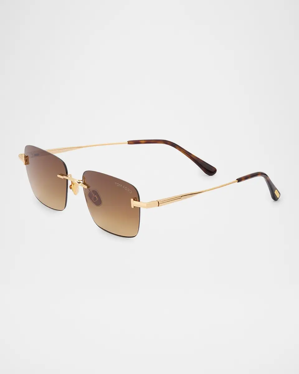 Tom Ford Men's Jake Rimless Rectangular Metal Sunglasses | Thumbnail 3 Tom Ford Men's Jake Rimless Rectangular Metal Sunglasses | Thumbnail 3