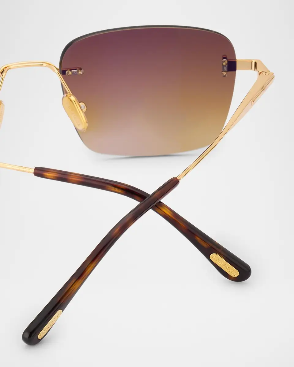 Tom Ford Men's Jake Rimless Rectangular Metal Sunglasses | Thumbnail 4 Tom Ford Men's Jake Rimless Rectangular Metal Sunglasses | Thumbnail 4