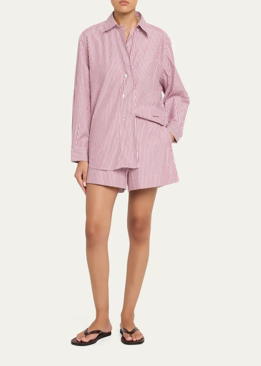 House of Dagmar Asymmetric Striped Cotton Poplin Shirt | Thumbnail 2 House of Dagmar Asymmetric Striped Cotton Poplin Shirt | Thumbnail 2