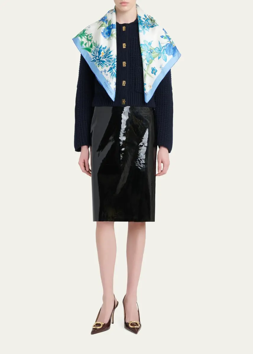 Ferragamo Spring-Print Silk Scarf | Thumbnail 2 Ferragamo Spring-Print Silk Scarf | Thumbnail 2