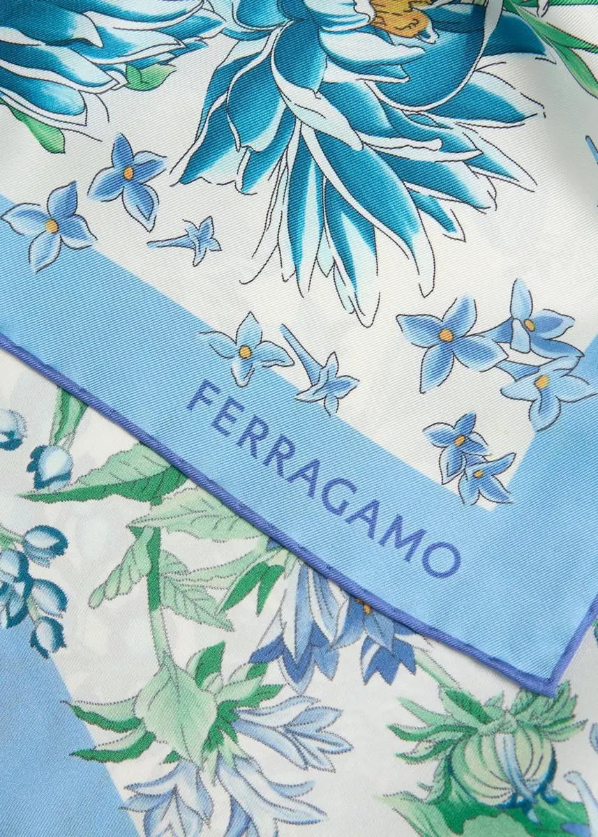 Ferragamo Spring-Print Silk Scarf | Thumbnail 4 Ferragamo Spring-Print Silk Scarf | Thumbnail 4