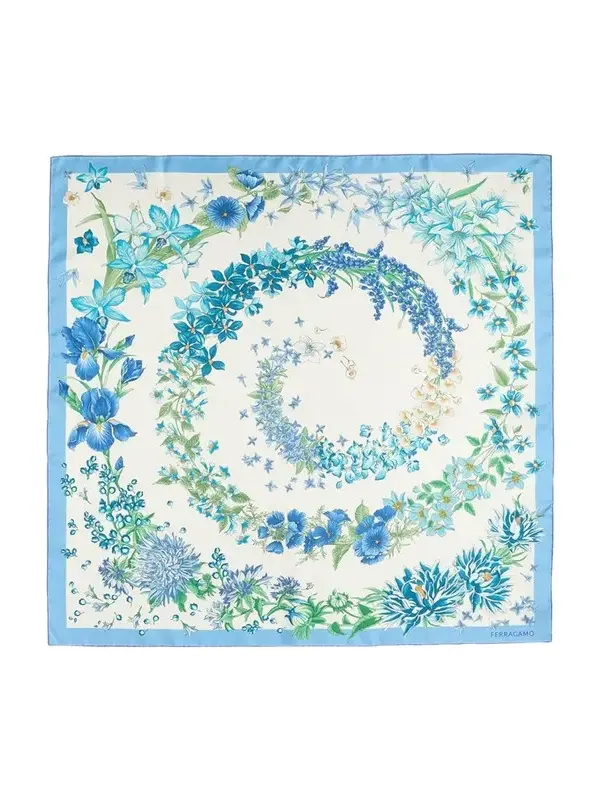 Spring-Print Silk Scarf