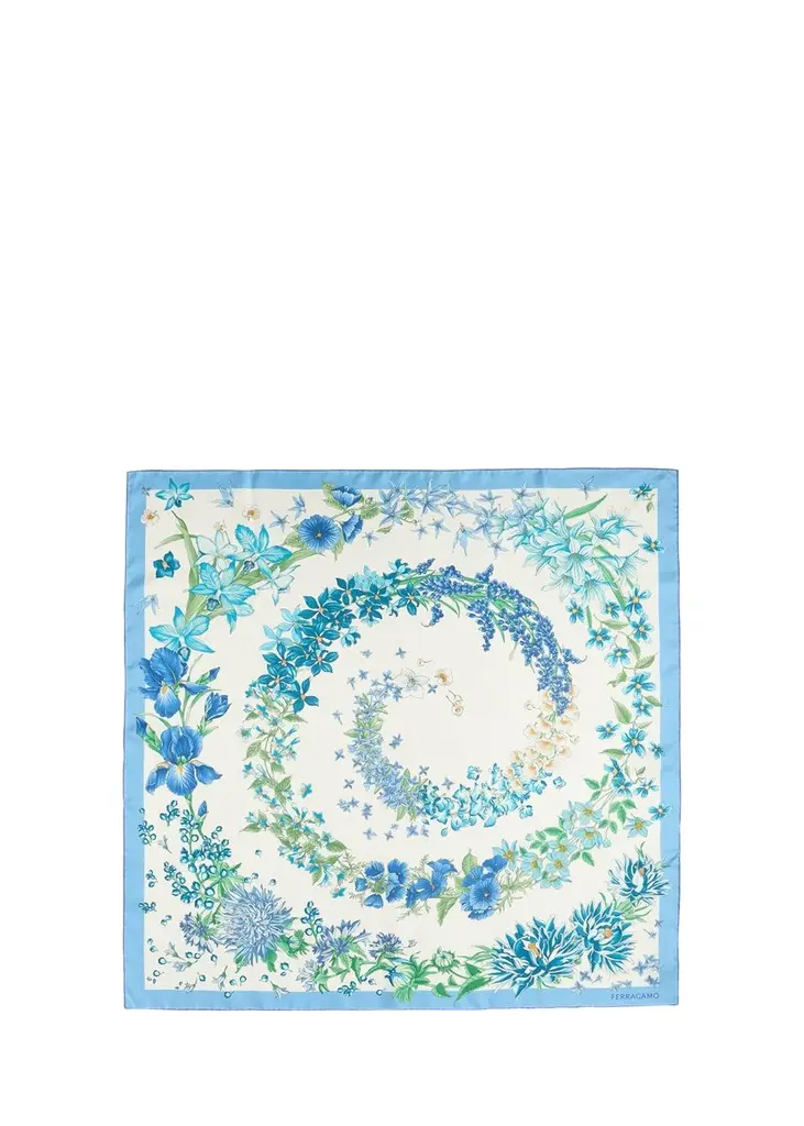 FERRAGAMO Spring-Print Silk Scarf | Image 1 FERRAGAMO Spring-Print Silk Scarf | Image 1