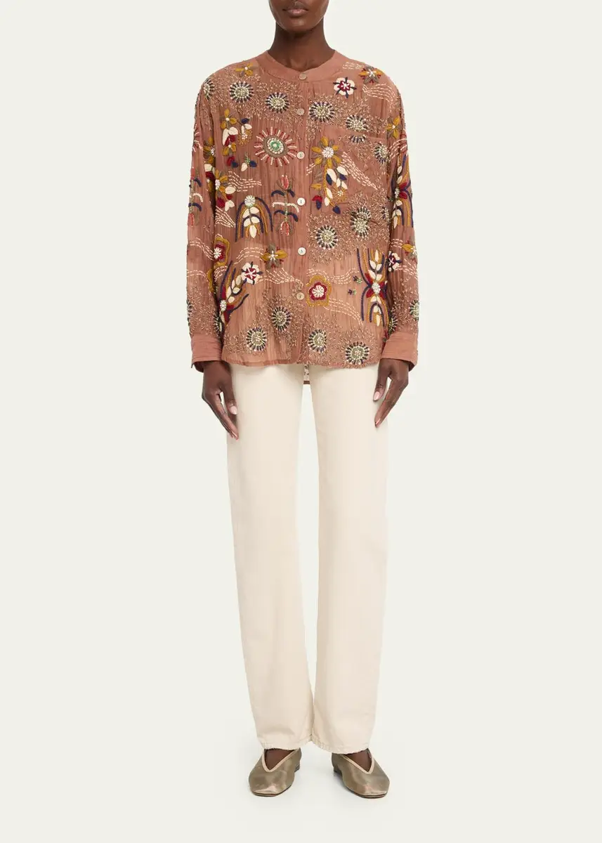 Kartik Research Embroidered Silk Shirt | Thumbnail 2 Kartik Research Embroidered Silk Shirt | Thumbnail 2