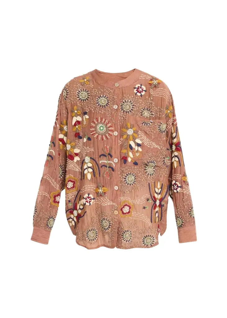 Kartik Research Embroidered Silk Shirt | Image 1 Kartik Research Embroidered Silk Shirt | Image 1