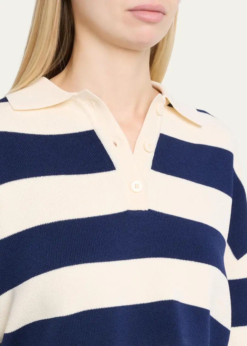 SEROYA Ryla Striped Polo Sweater | Thumbnail 5 SEROYA Ryla Striped Polo Sweater | Thumbnail 5