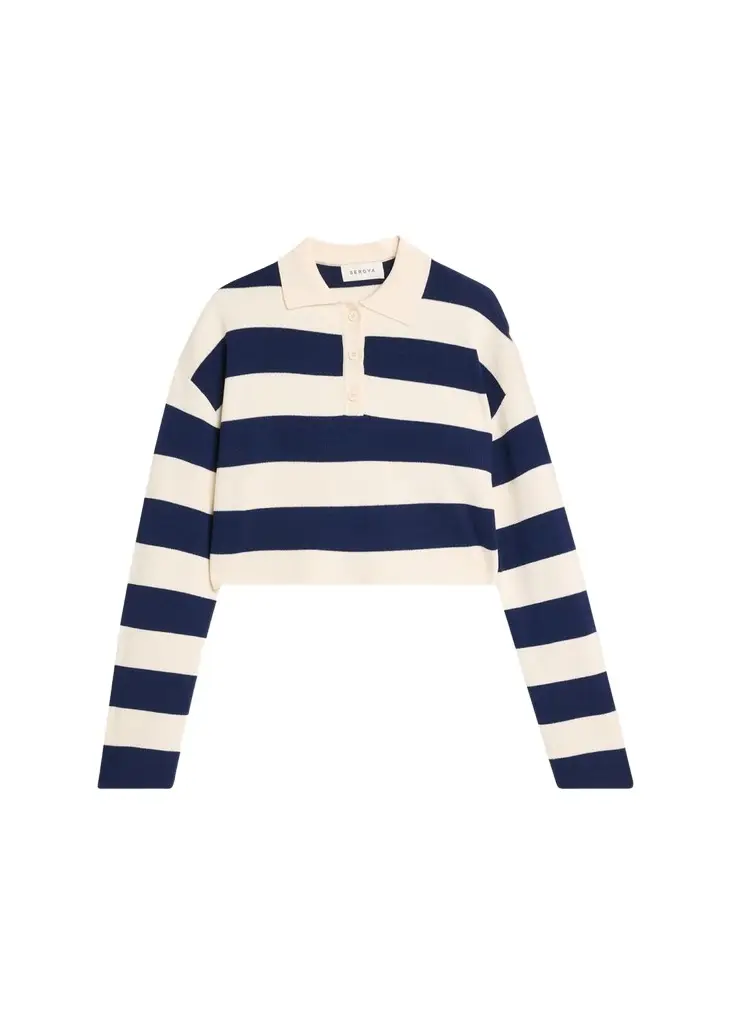 SEROYA Ryla Striped Polo Sweater