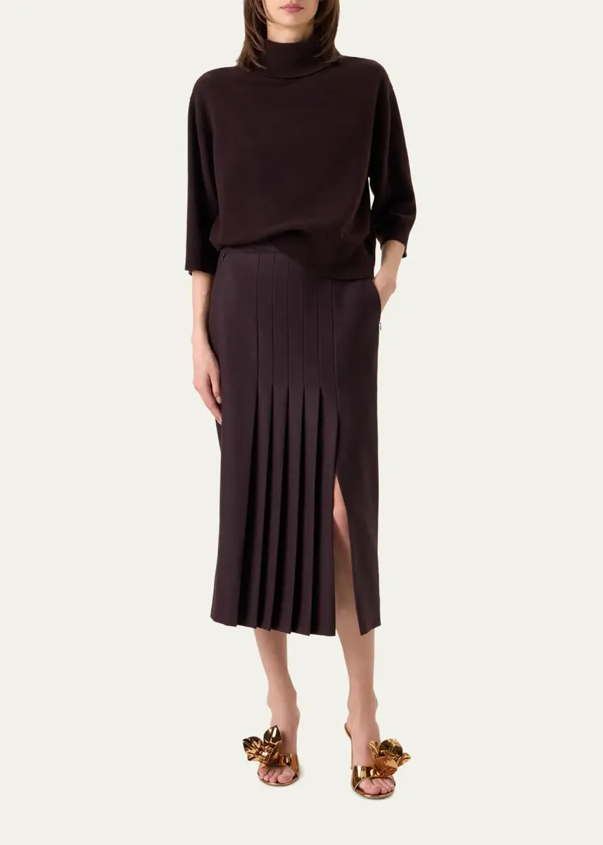 Akris Turtleneck Cashmere 3/4-Sleeve Sweater | Thumbnail 2 Akris Turtleneck Cashmere 3/4-Sleeve Sweater | Thumbnail 2