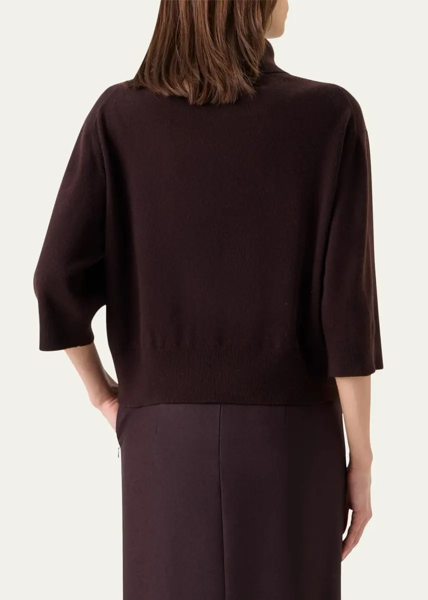 Akris Turtleneck Cashmere 3/4-Sleeve Sweater | Thumbnail 3 Akris Turtleneck Cashmere 3/4-Sleeve Sweater | Thumbnail 3