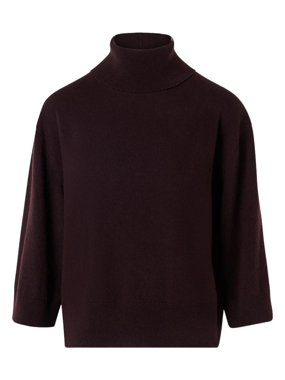 Akris Turtleneck Cashmere 3/4-Sleeve Sweater