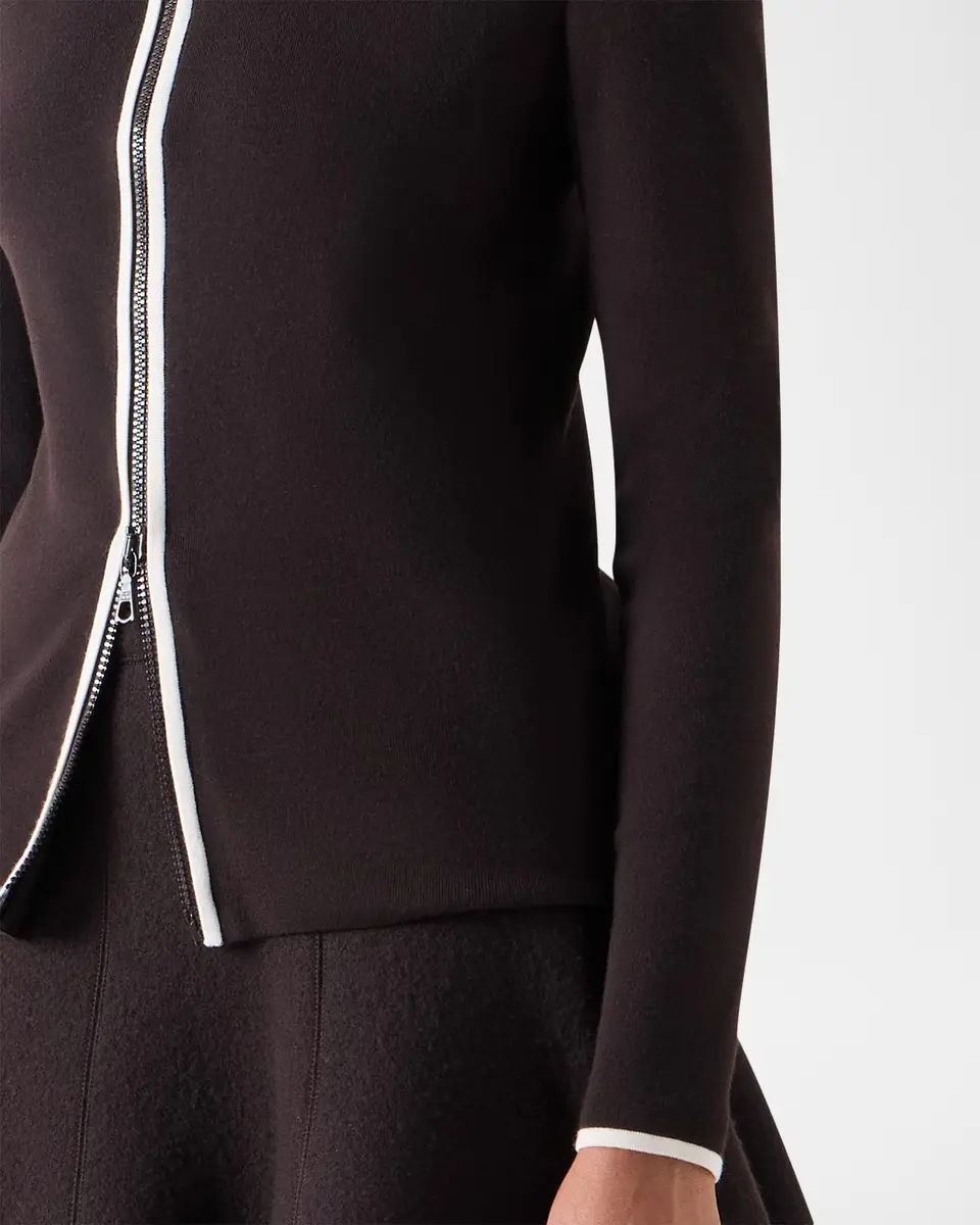 Akris punto Merino Wool Knit Zip Cardigan | Thumbnail 5 Akris punto Merino Wool Knit Zip Cardigan | Thumbnail 5