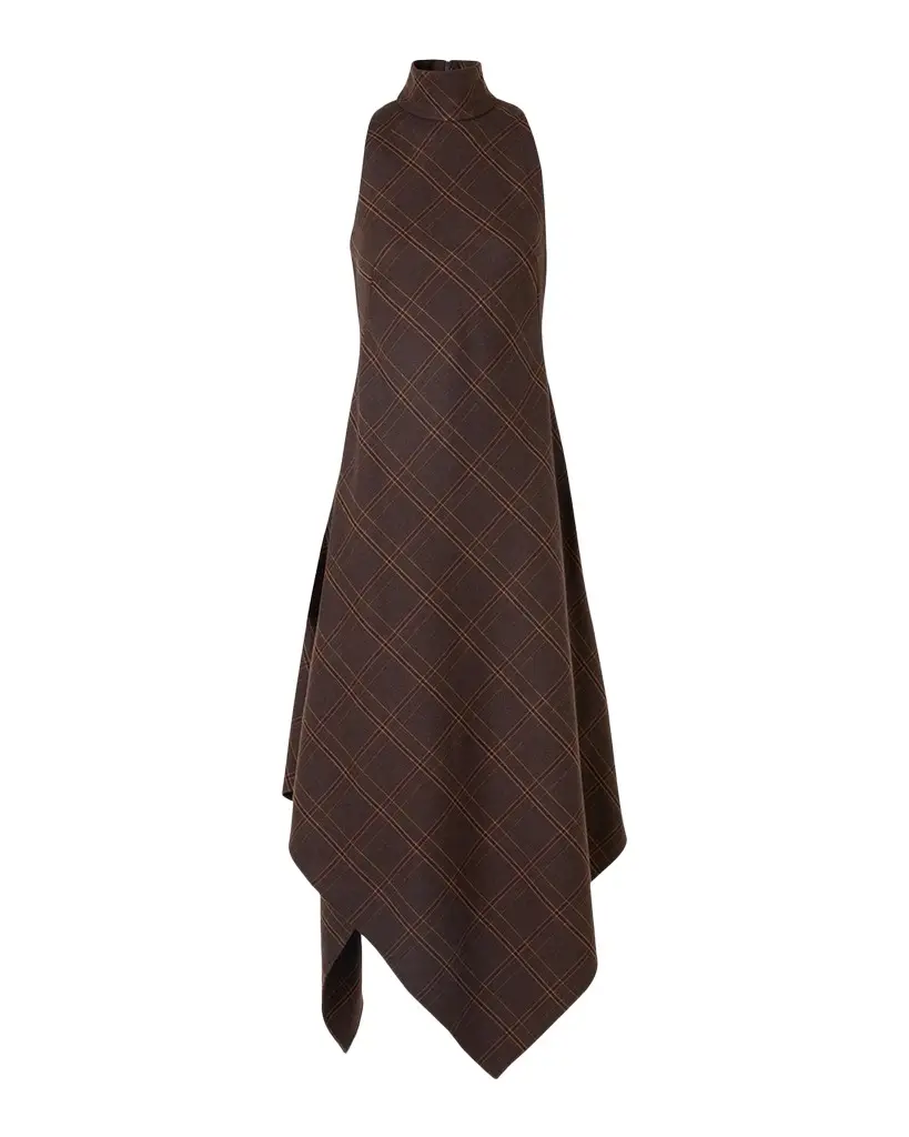 Akris punto Blanket Check Wool-Blend Flannel Midi Dress | Image 1 Akris punto Blanket Check Wool-Blend Flannel Midi Dress | Image 1